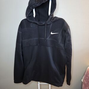 Nike Black Pullover Hoodie with Subtle Geometric Pattern